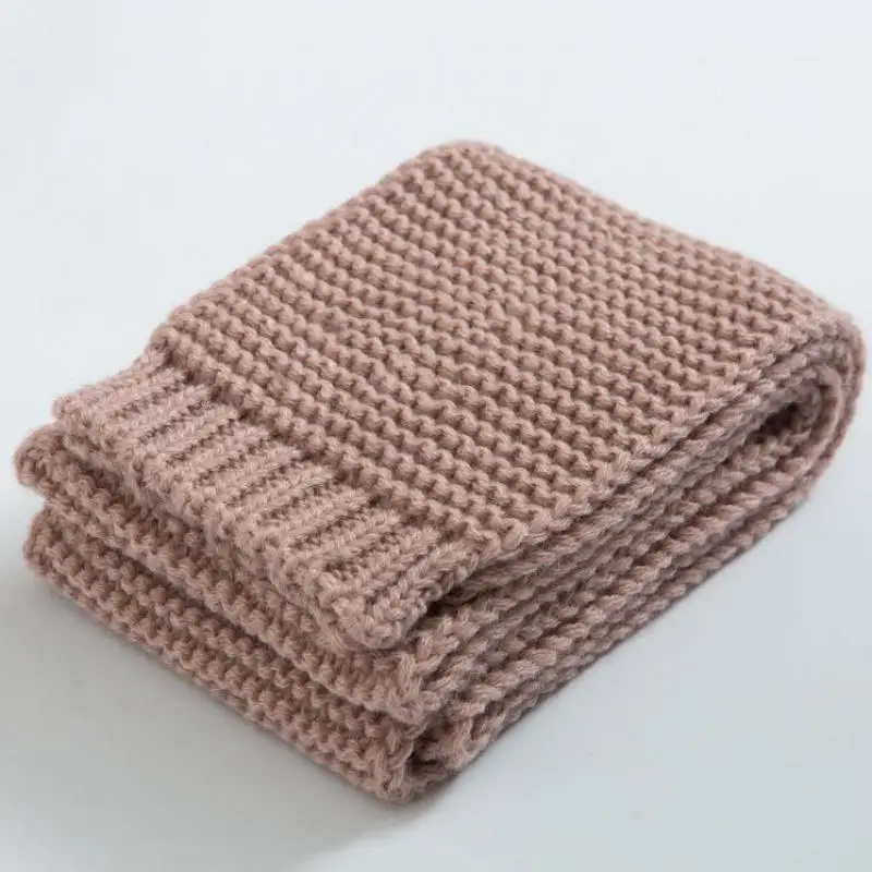 Зимний шарф детский вязаный теплый воротник однотонный корейский Повседневный