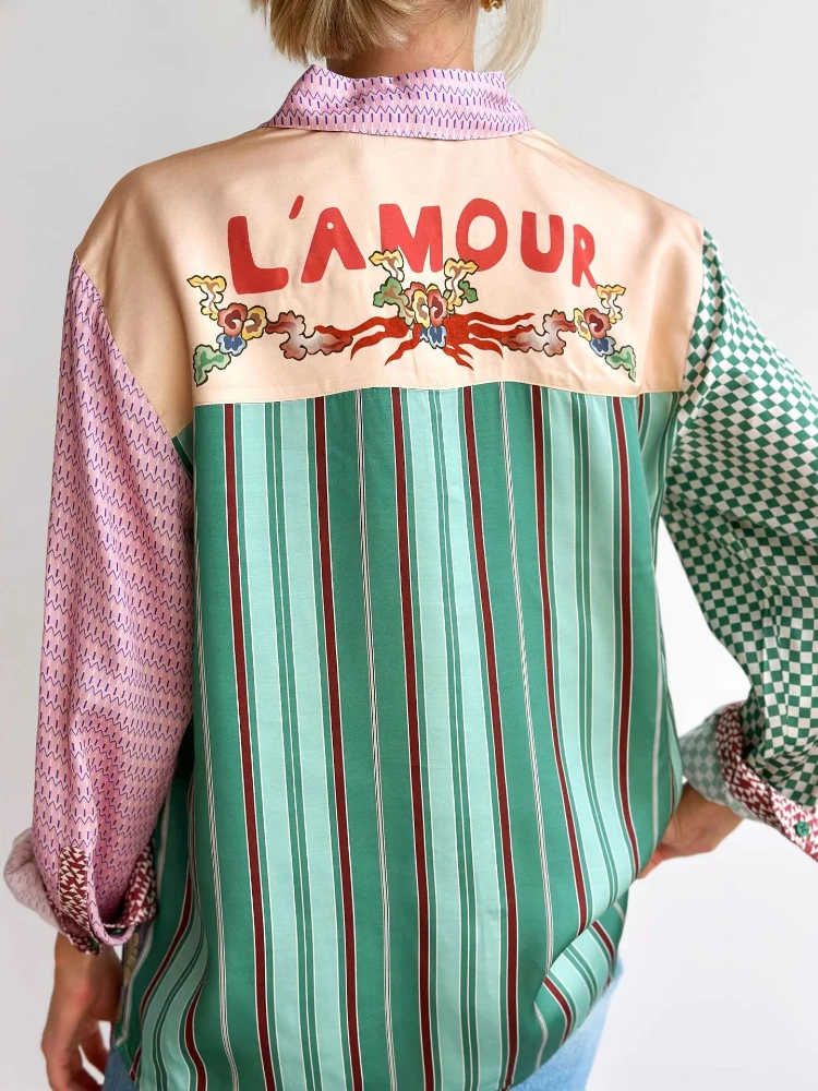 Элегантный Женский Комплект Платья С Принтом Осень 2024 Отложным Воротником