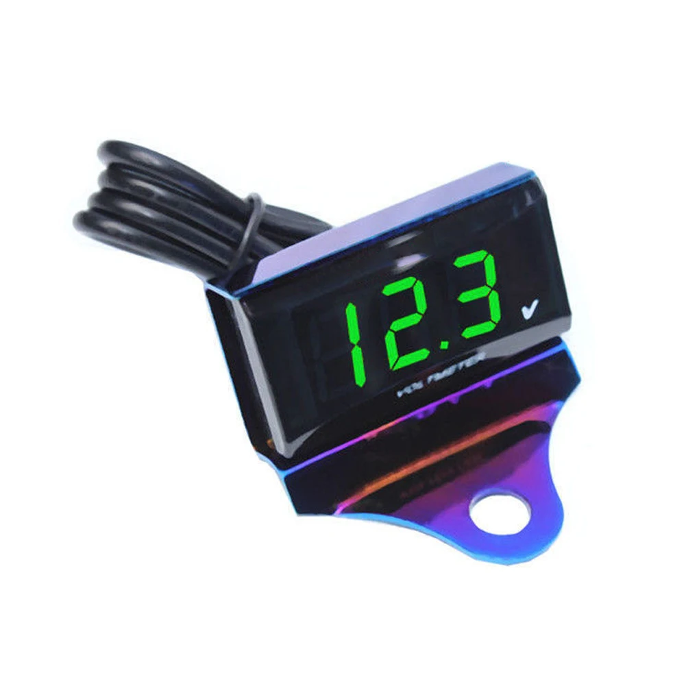 Зеленый светодиодный универсальный мотоцикл 10-150 В цифровой вольтметр дисплей