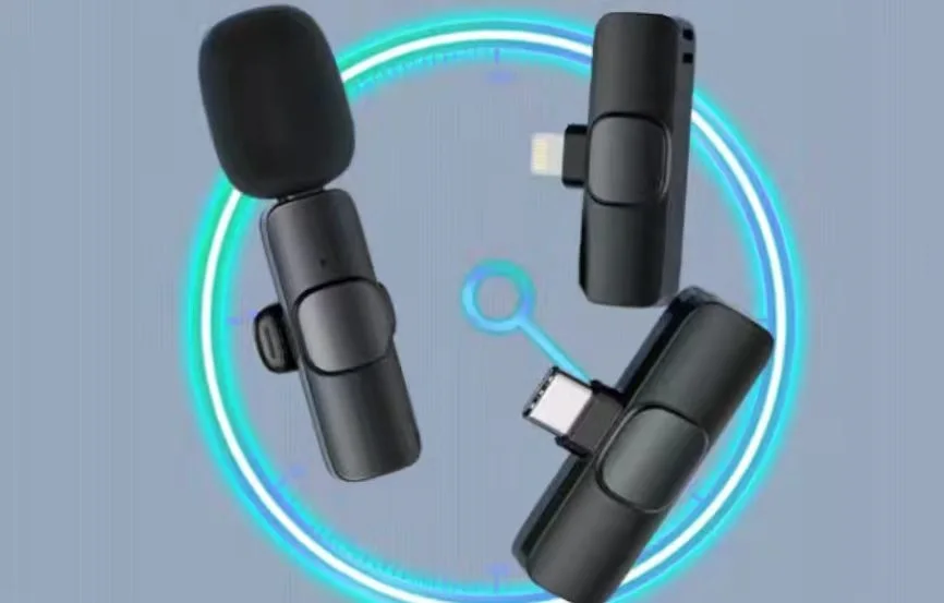 

Wireless Microphone Collar Clip For Android Apple One Drag Two Buffering Live Noise Reduction Professional Voice Control