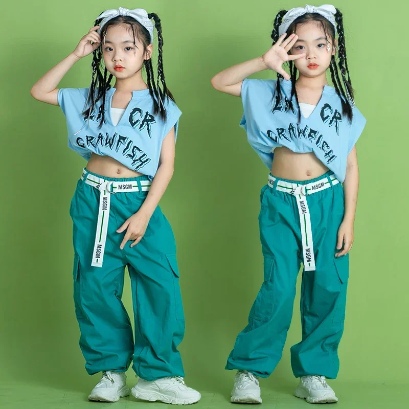 Детский танцевальный костюм в стиле хип-хоп. для джазовых танцев с открытым