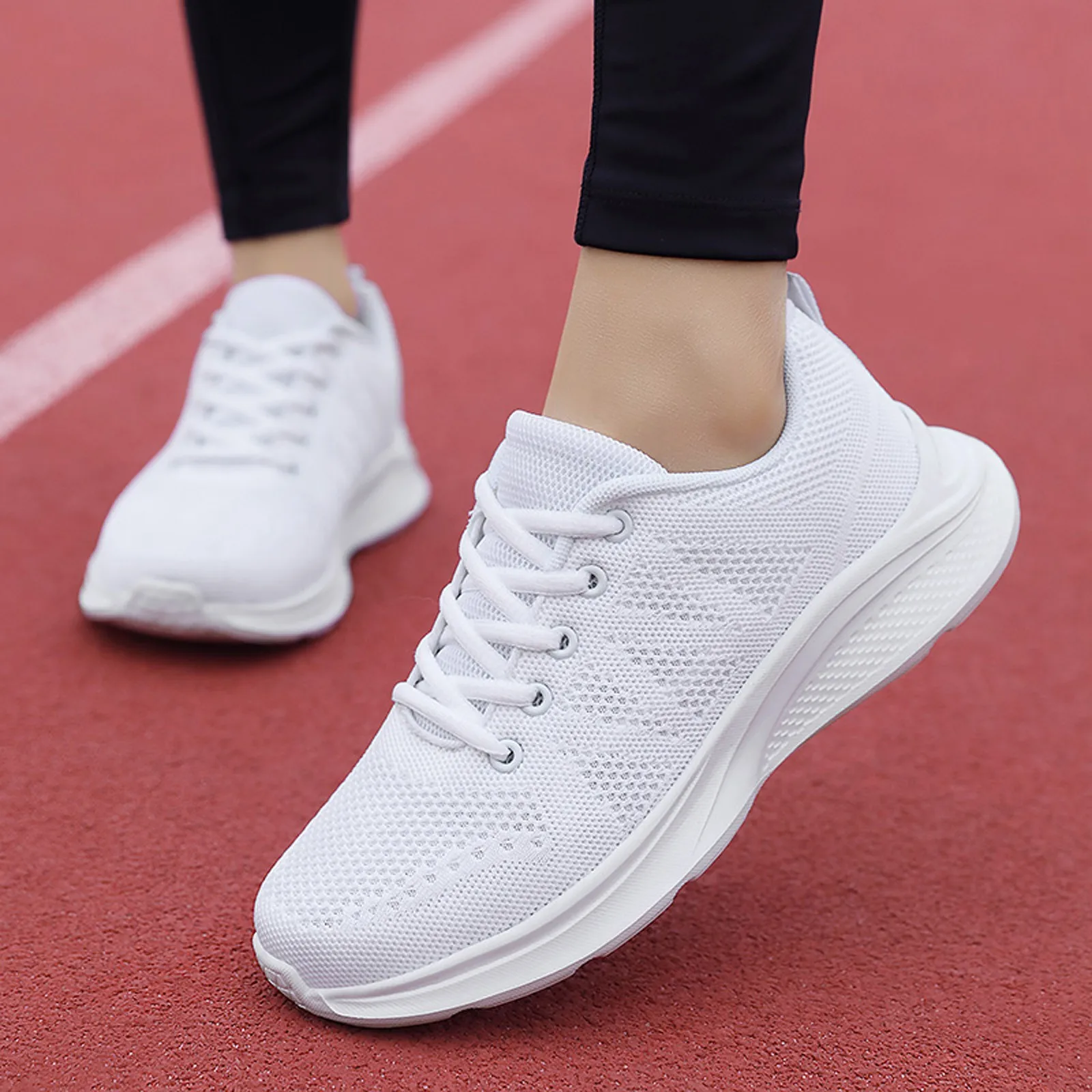 Кроссовки женские сетчатые с низким вырезом повседневная обувь дышащие на