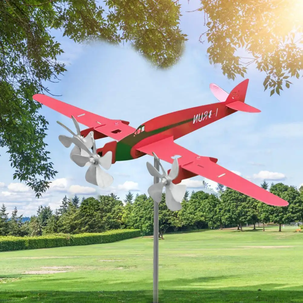 

3d Float Plane Weathervane Unique Metal Aircraft Windmill Wind Powered Wind Sculpture Airplane Wind Spinner For Roof Yard G N2e3