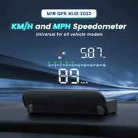 m19 auto gps hud digital speedometer windshield speed projector with over speeding driving fatigue alarm for all car