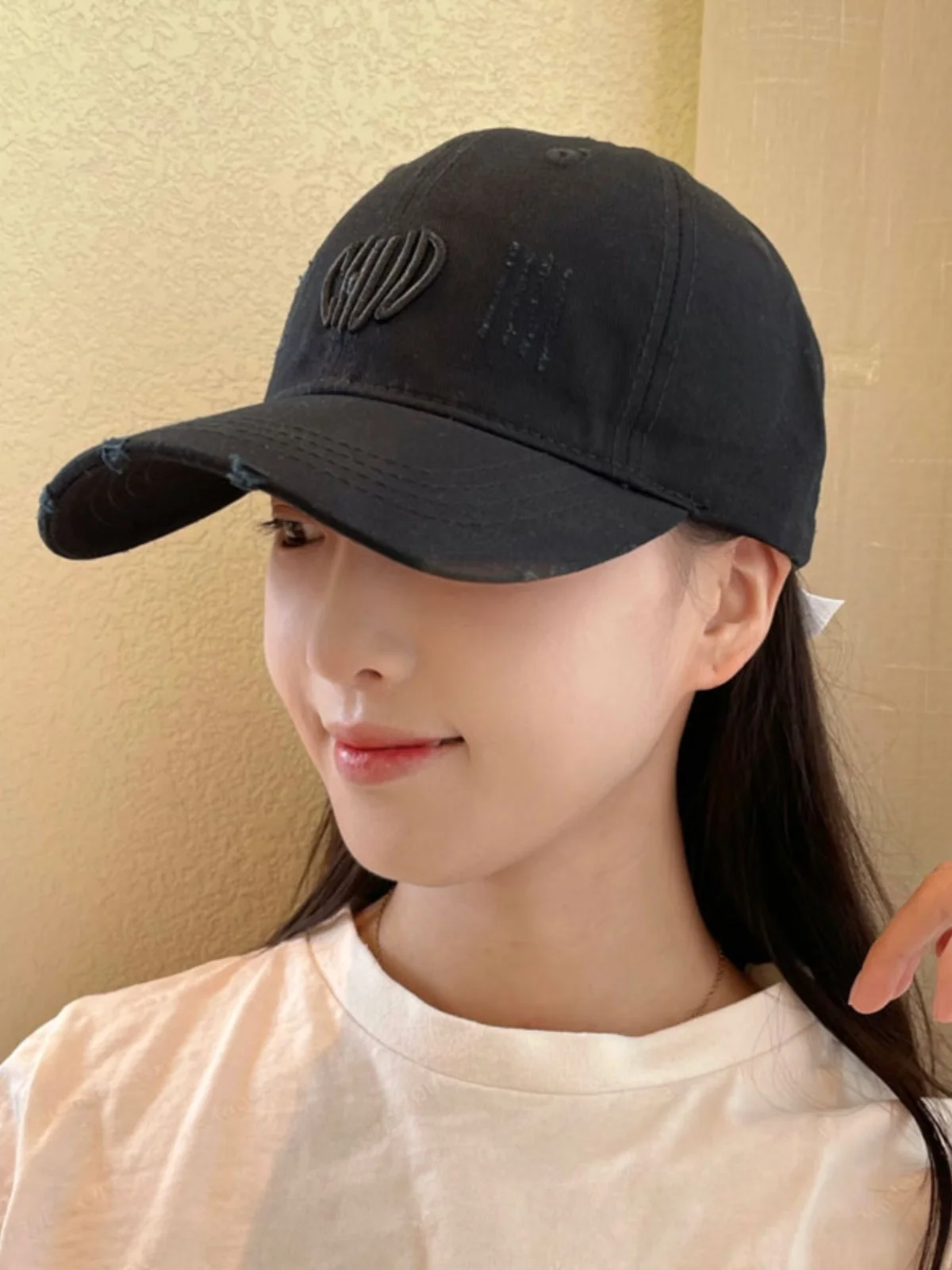 Новая рваная бейсболка в стиле ретро с персонализированной вышивкой для женщин