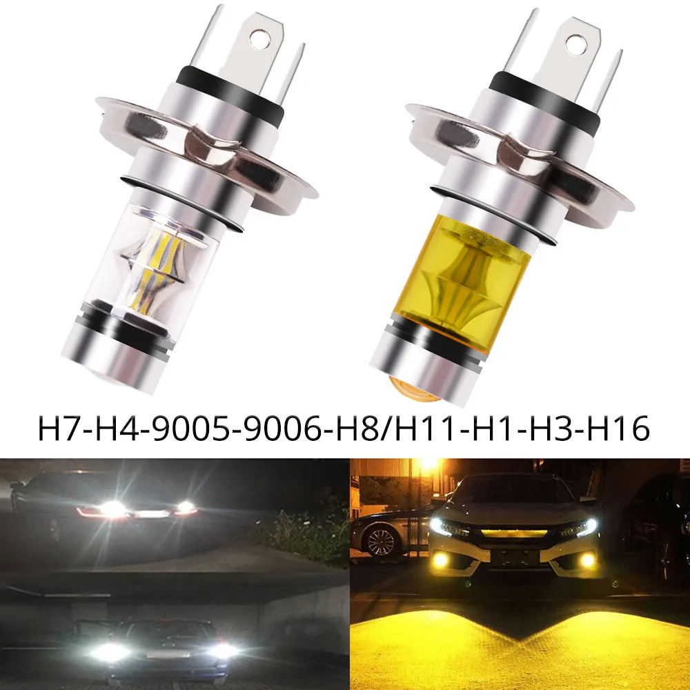 

1X Car Led Fog Light H1 H3 H4 H7 9005 H8 Headlight White Led Turn Signal Lamp Auto Brake Trunk Turn Signal Bulb Day Light