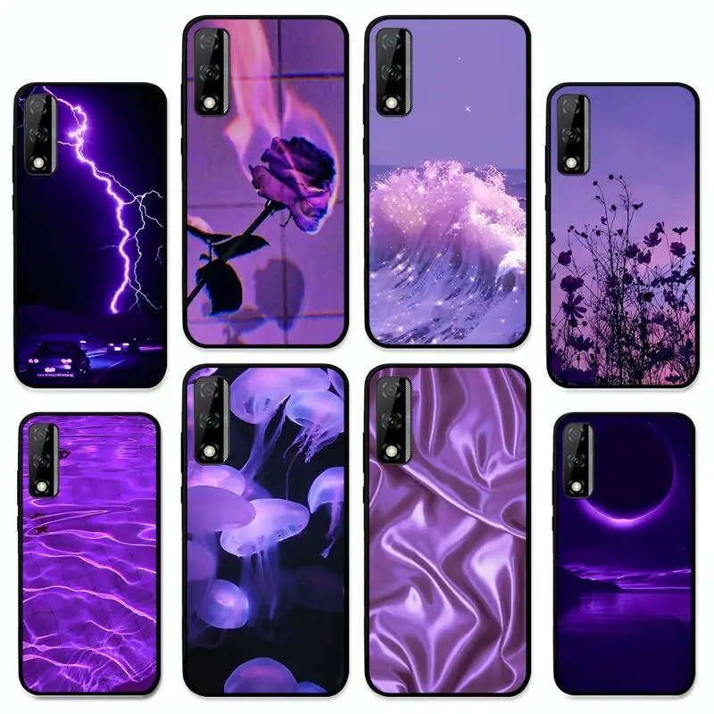 

Purple Aesthetic Phone Case for Huawei Y 6 9 7 5 8s prime 2019 2018 enjoy 7 plus
