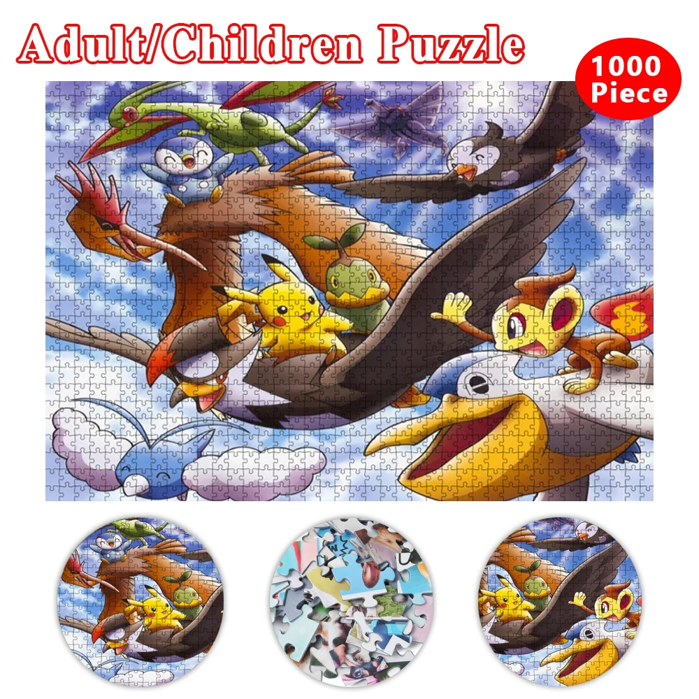 

Pokemon Pikachu Jigsaw Puzzle Toys 1000 Pieces Children Paper Puzzles Cartoon Puzzle Educational Games Adult Handmade Gifts