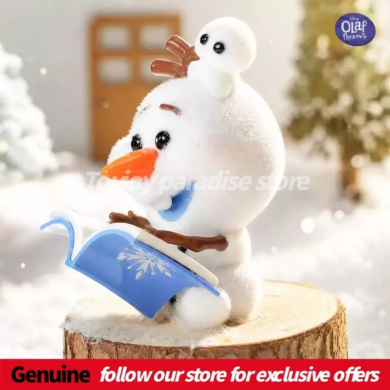 Фото Новая оригинальная серия Frozen Mischievous Olaf: милые флокированные фигурки в слепых коробках, мультяшные игрушки, украшения для рабочего стола, коллекционные предметы, подарки №2
