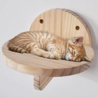 wall cat climbing frame solid wood wall tree pet round jumping platform for kitten cats toys play games training pet furniture