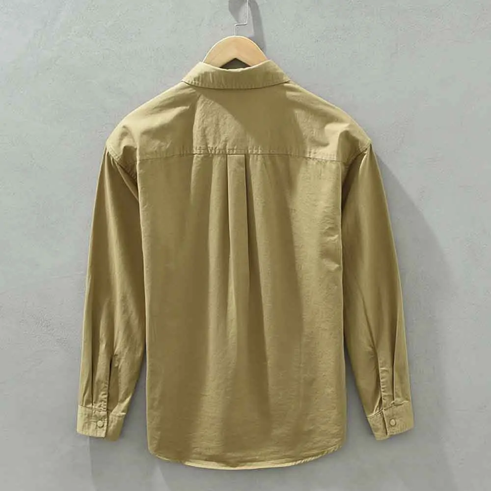 Men White Vintage Shirts Mens Cargo Fashion Oversize Shirt Male Black Casual Streetwear Blouses Cotton Plus Size