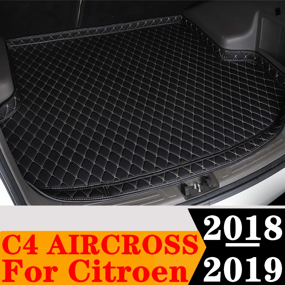 

Sinjayer Car Trunk Mat ALL Weather Auto Tail Boot Luggage Pad Carpet High Side Cargo Liner Fit For Citroen C4 AIRCROSS 2018 2019