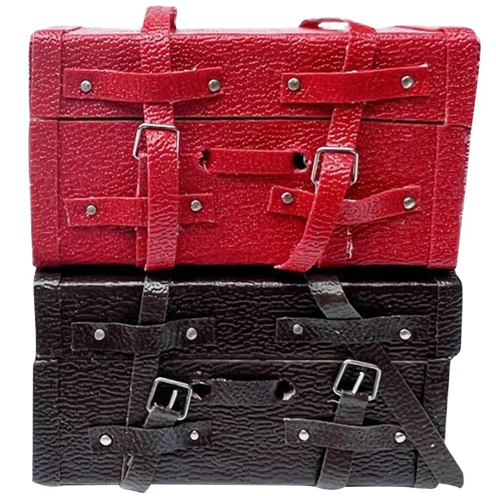 

Accessories Mini House Suitcase Decor 1:12 Miniature Luggage Playing Room Travel Accessory Vintage Trunk