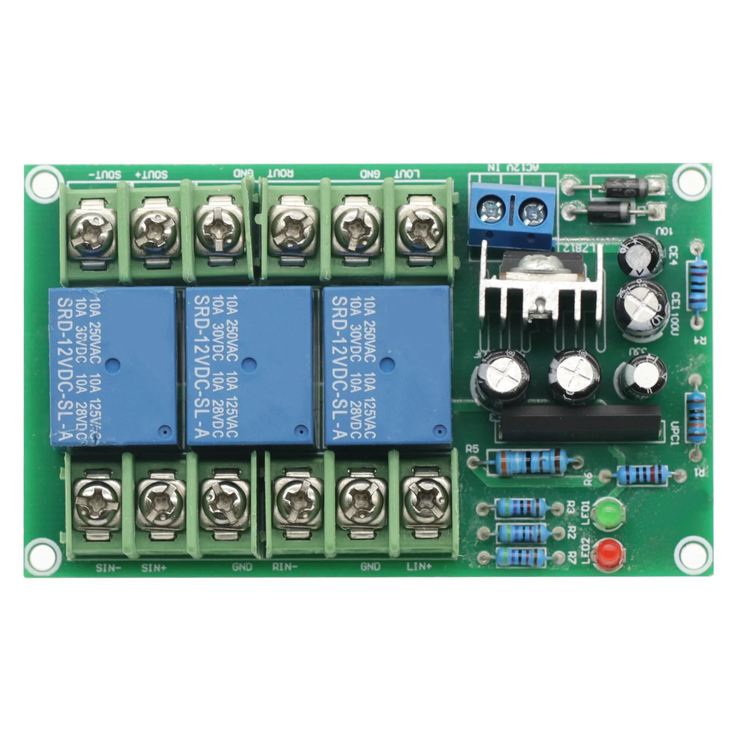 Плата защиты динамика двухканальный компонент задержки отключения звука AC12-18V 10A