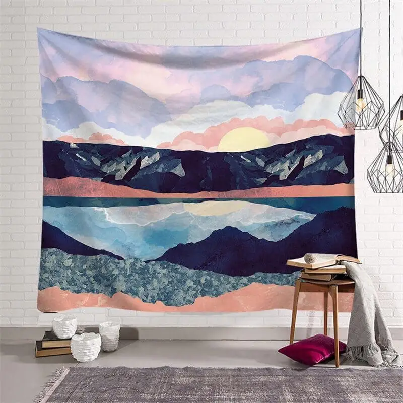 

3d Print Fashion Tapestry Mountain Natural Landscape Wall Hanging Modern Art Tapestry Bedroom Living Room Home Decorations