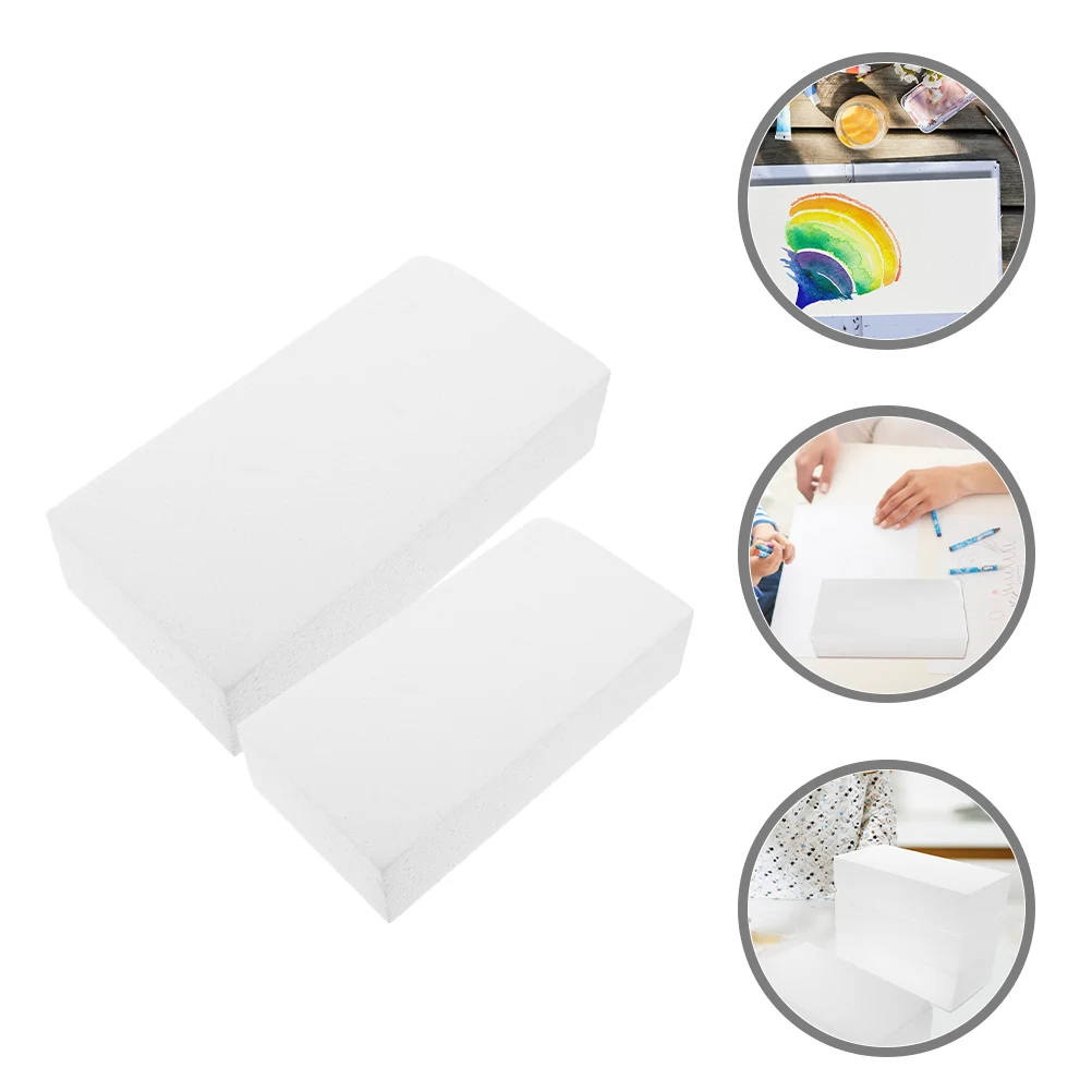 

2 Pcs Foam Building Blocks Rectangular DIY Craft Products Sculpting Wedding Foams Crafts Graffiti White Models Carving