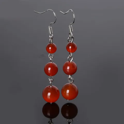 Серьги-подвески из камня QYL