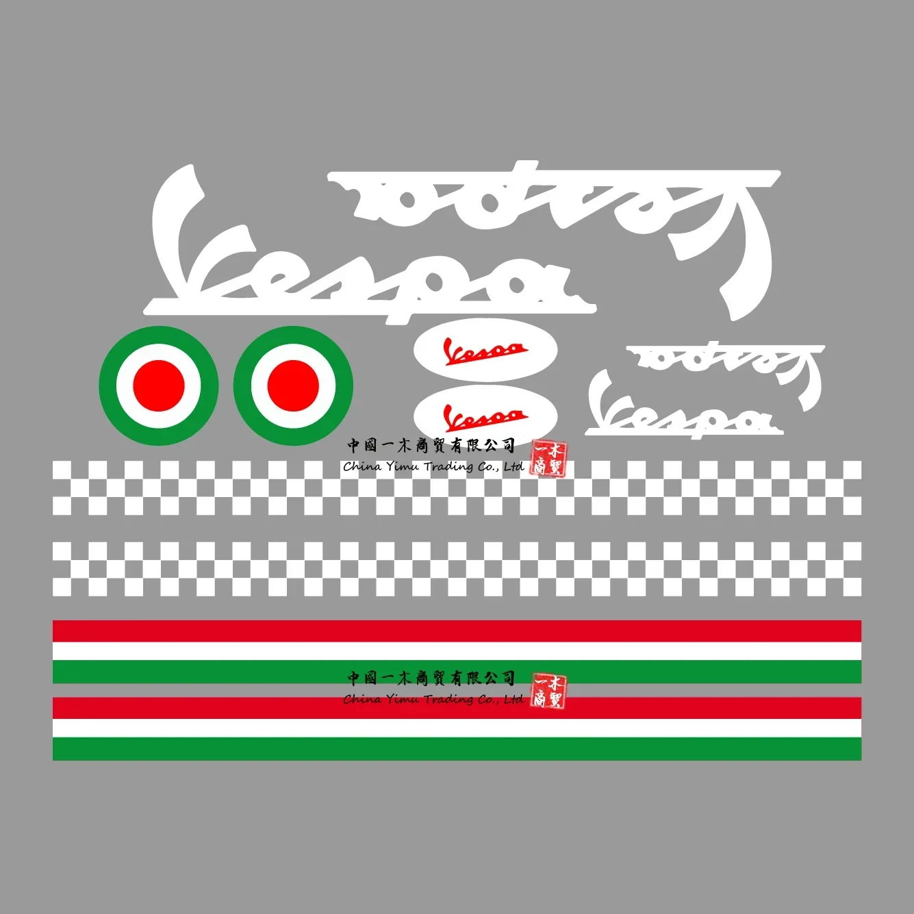 Наклейки на шлем подходят для игр обезьяны комплект Casco Vespa Rosso ROT Italia Helma виниловый