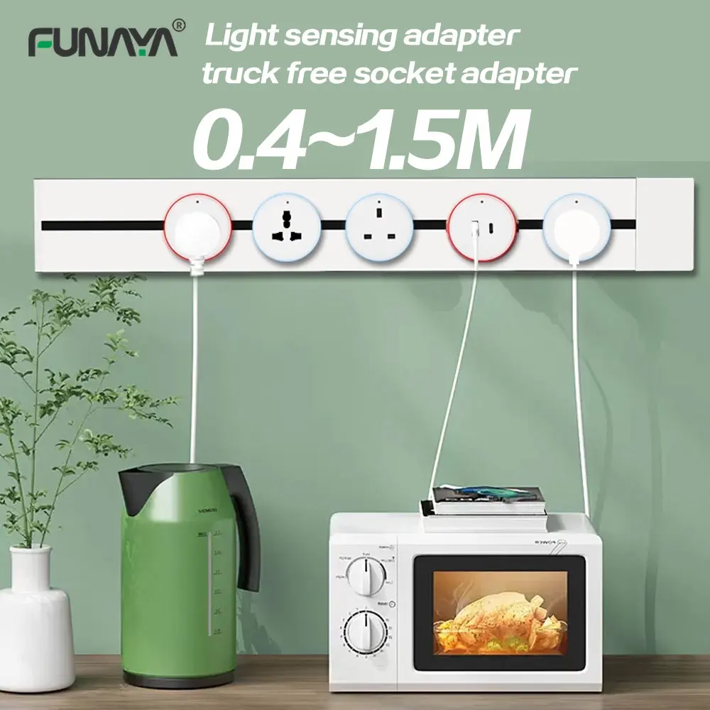 

Рельсовые розетки удлинитель US/UK/EU/AU/General 8000 Вт 110 В 220 В 13A с USB-адаптером типа C, Подвижная направляющая рельсовая розетка