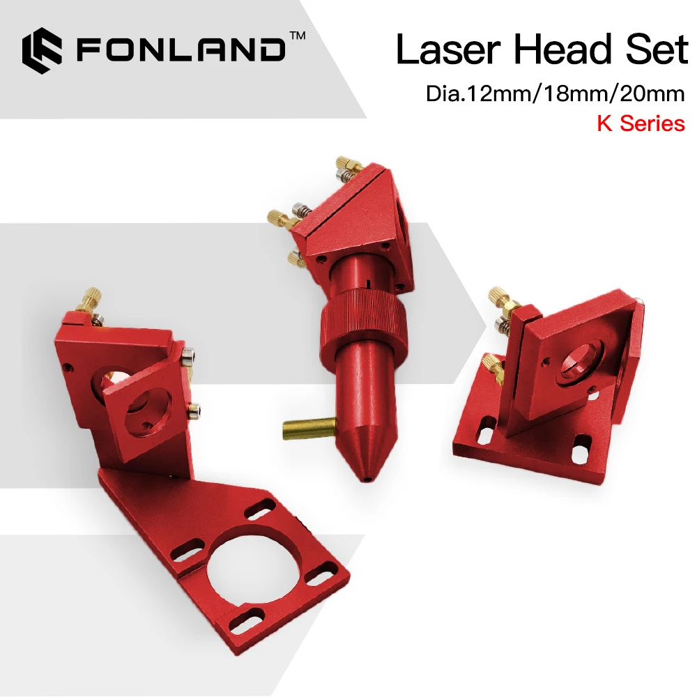 

FONLAND K Series CO2 Mini Laser Head Set D12/18/20mm FL50.8mm Lens for 2030 4060 K40 Laser Engraving Cutting Machine