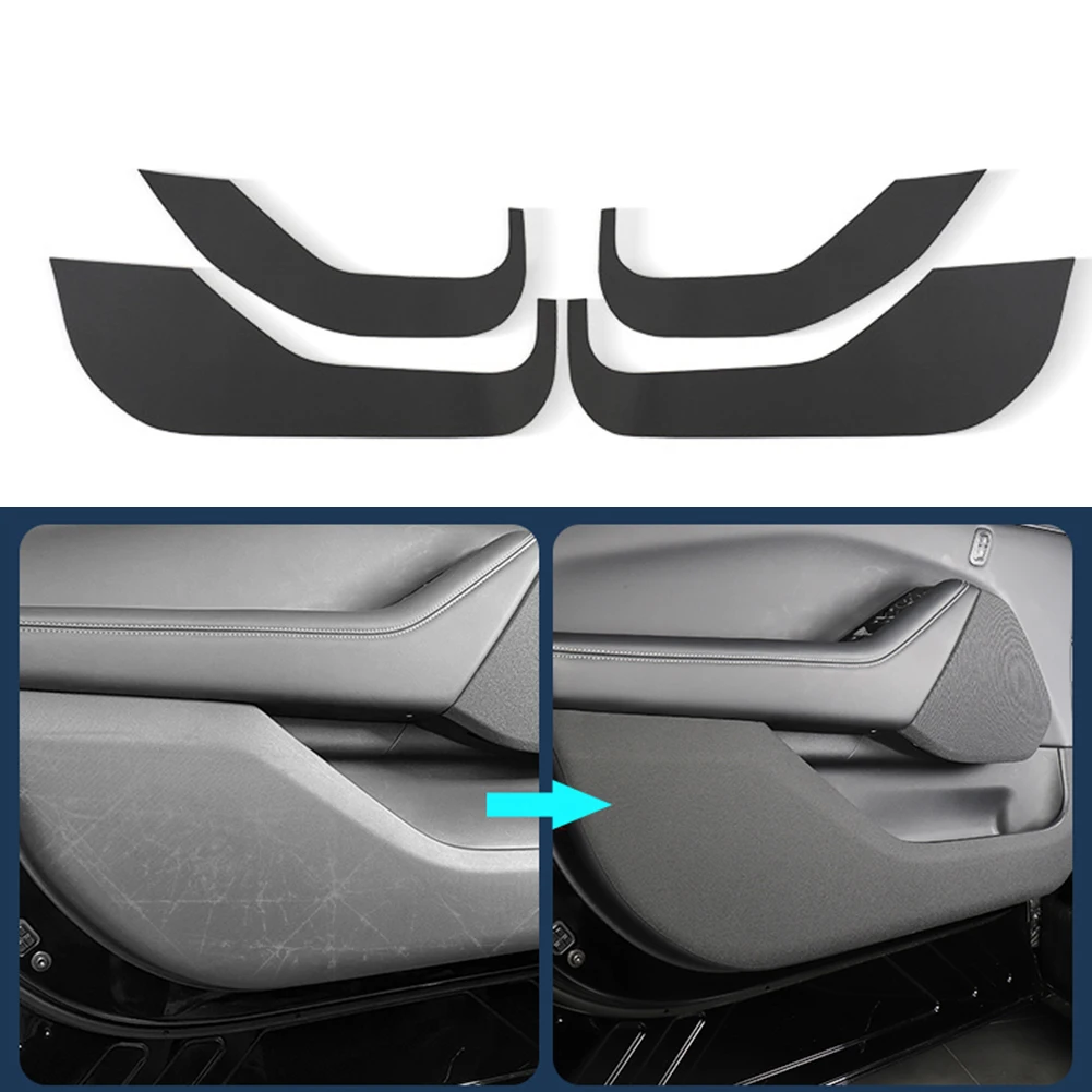 

4pcs Car Door Sill Anti Kick Pad Protection Side Edge Film Door Anti-Kick Panel Cover For Ford Mustang Mach-E 2021-2022