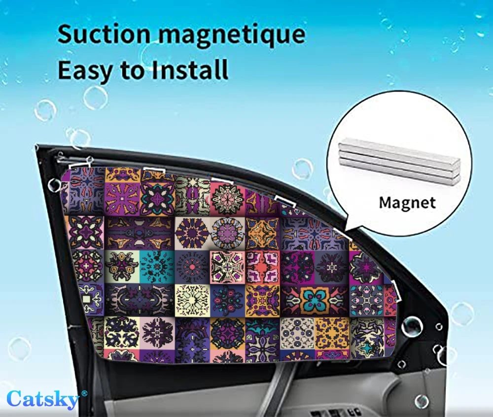 

4 Pieces Privacy Car Window Sun Shades Magnetic Blackout Car Window Covers Car Curtains Car Window Sun Shades Covers Auto