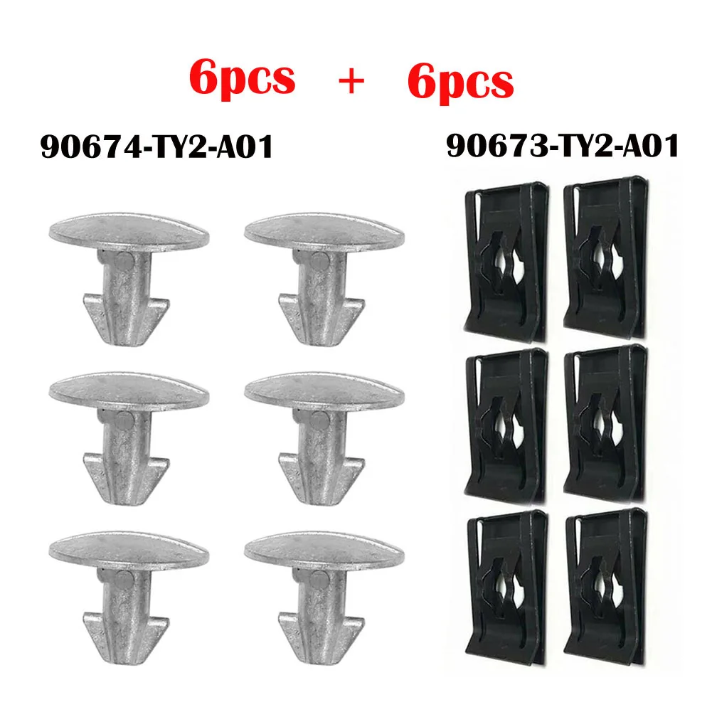 

12pcs Car Clips Engine Access Cover Pin Screw And Access Clip Fit For Accord For Civic OEM 90674-TY2-A01/90673-TY2-A01 Parts