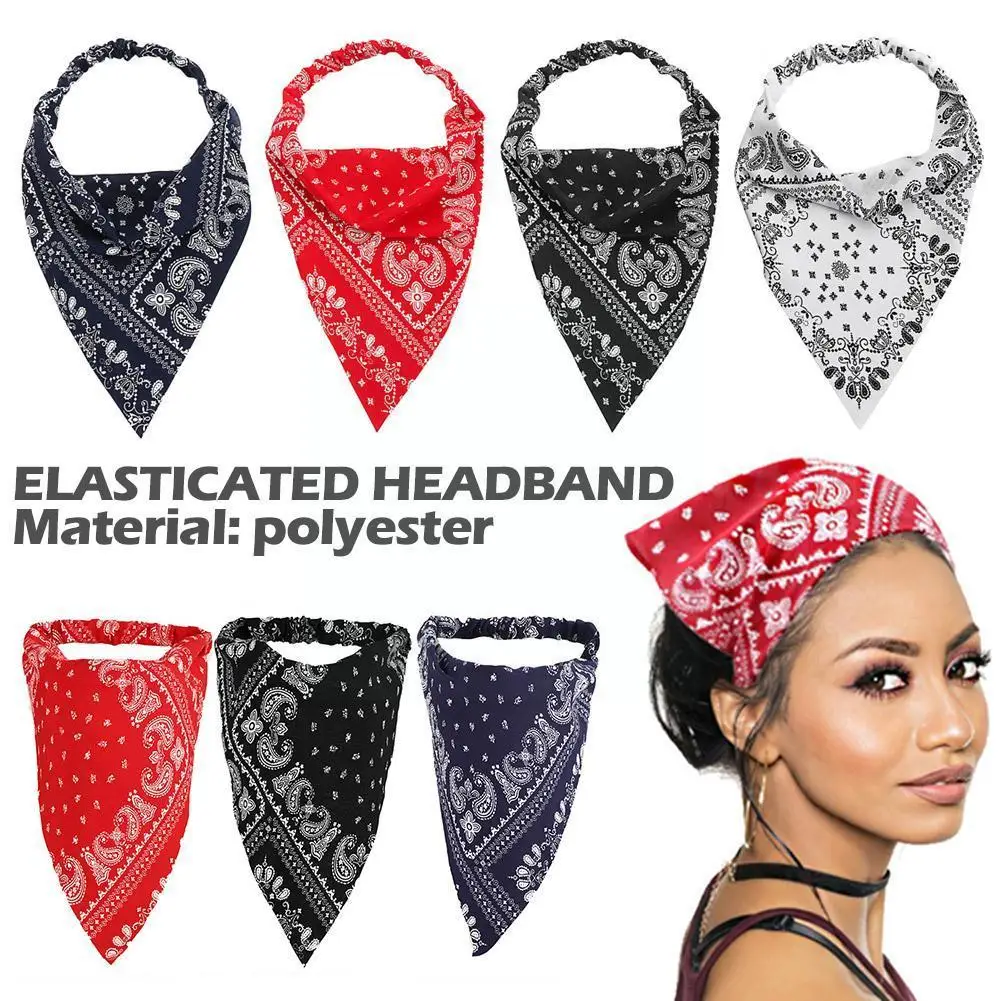 

Fashion Diy Summer Floral Printting Hair Scarf Vintage Elastic Accessories Apparel Bandanas Triangle Headwrap Headband Hair K8R9