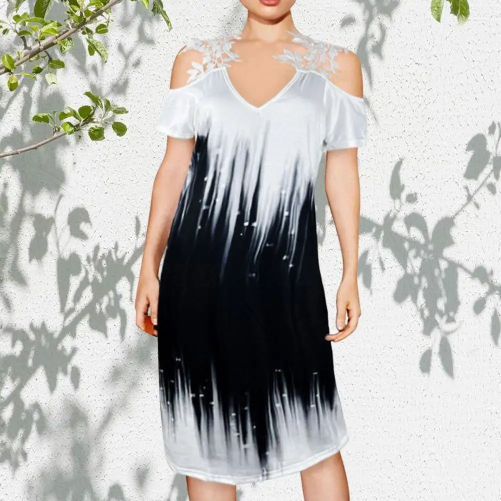 

Lady Dress Chic Colorful Breathable Quick Dry Summer Dress Daily Garment Dress Summer Dress