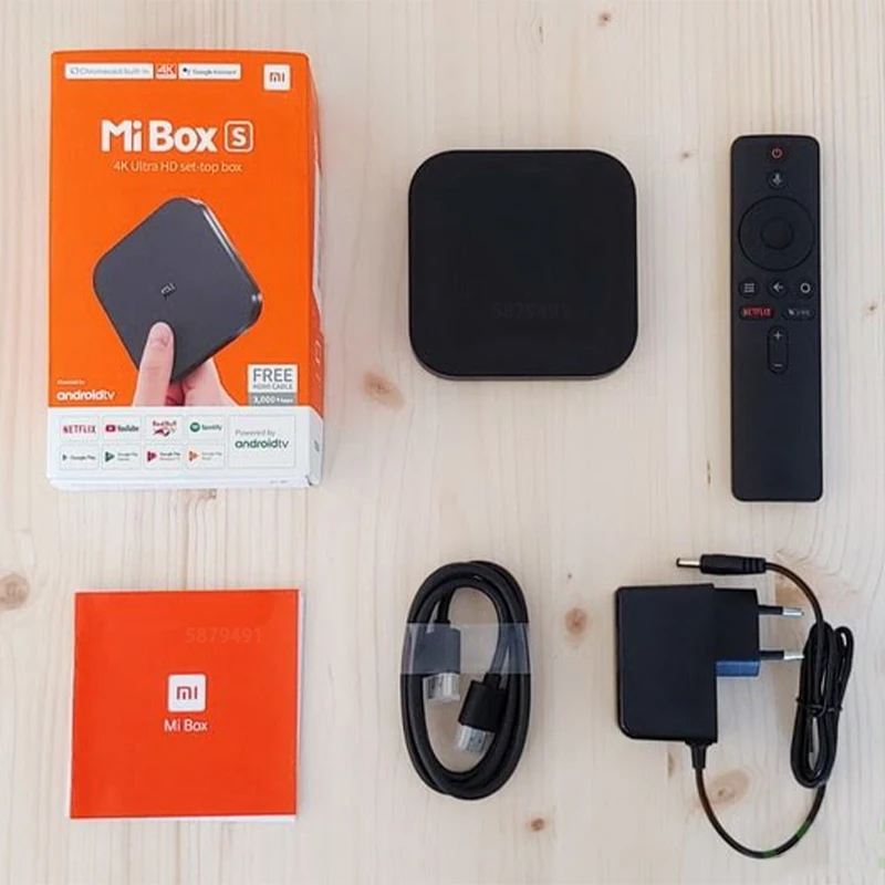 ТВ-приставка Xiaomi Mi TV Box S 4K HDR Wi-Fi Google Assistant Chromeca Bluetooth 4 0 Android 8 1 Smart IPTV 2 ГБ медиаплеер |