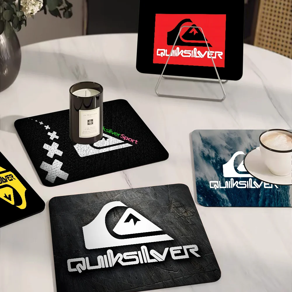Q-QuiksilverS Logo Super Absorbent Coffee Mat Dish Draining Large Kitchen Drying Quick Dry Bathroom Drain Pad