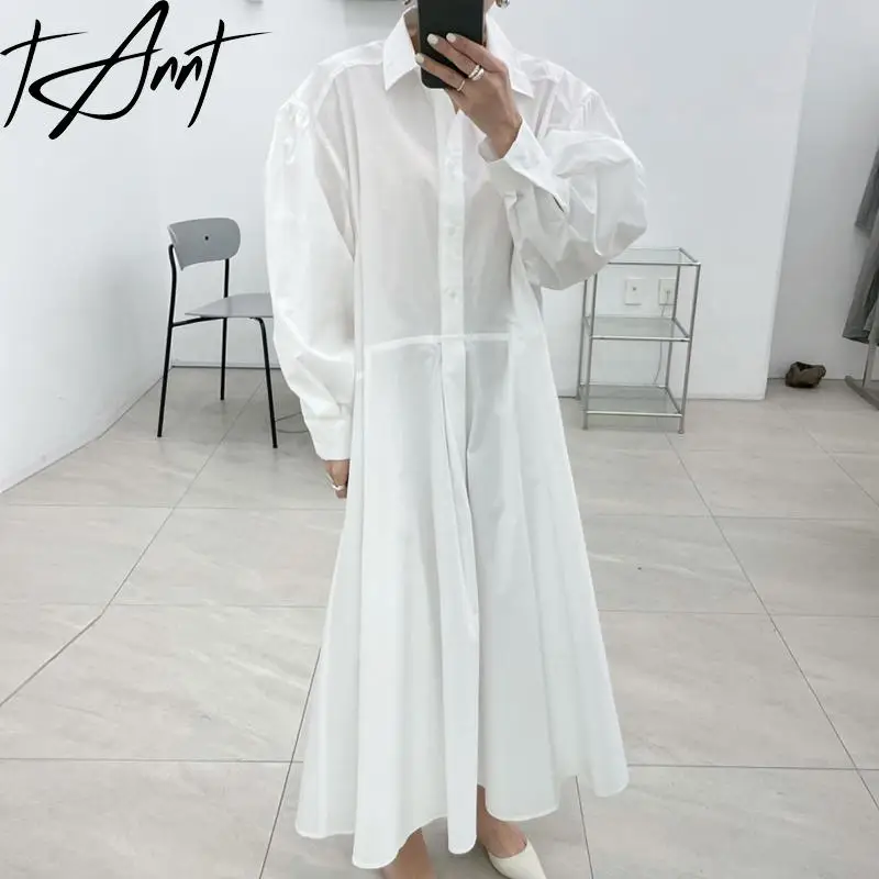 

Платье женское хлопковое с пышными рукавами, свободного покроя