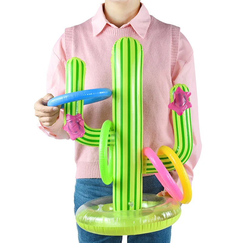 

Inflatable Cactus Shaped Balloon With Ferrule Wedding Birthday Party Swimming Pool Outdoor Activities DIY Decor Kids Gifts Toys