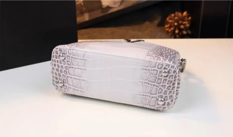 Женская сумка из натуральной кожи с крокодиловым узором женская маленькая через