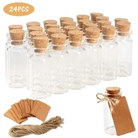 25ml mini glass bottle with cork stopper transparent small wish bottles empty clear vials for wedding home decoration gifts