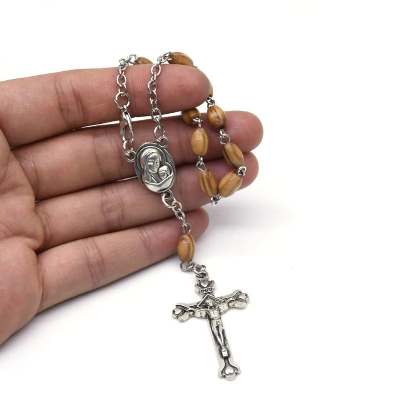 Католический браслет-четки с крестом ароматные деревянные бусины четки