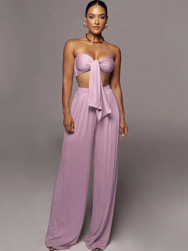 Комплект из 2 предметов Kesiachiccly повседневный комбинезон без рукавов длинные брюки