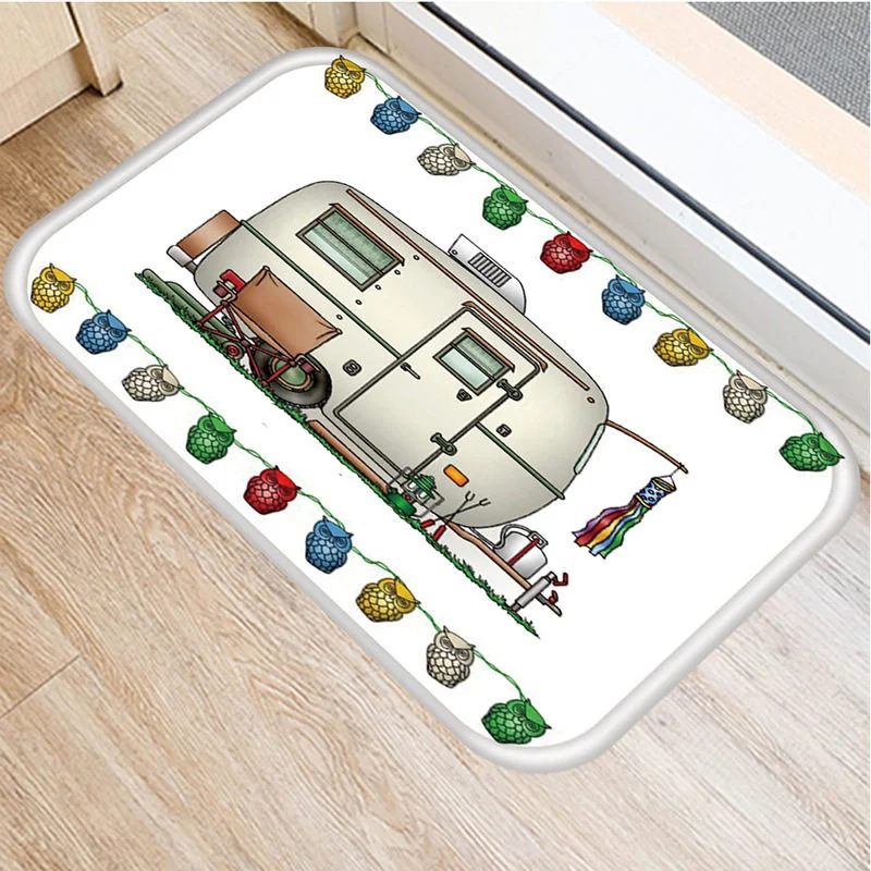 

Home Decor Cartoon Camping Owl Pattern Anti-Carpet Door Mat Door Mat Outdoor Bathroom Kitchen Living Room Floor Mat Carpet