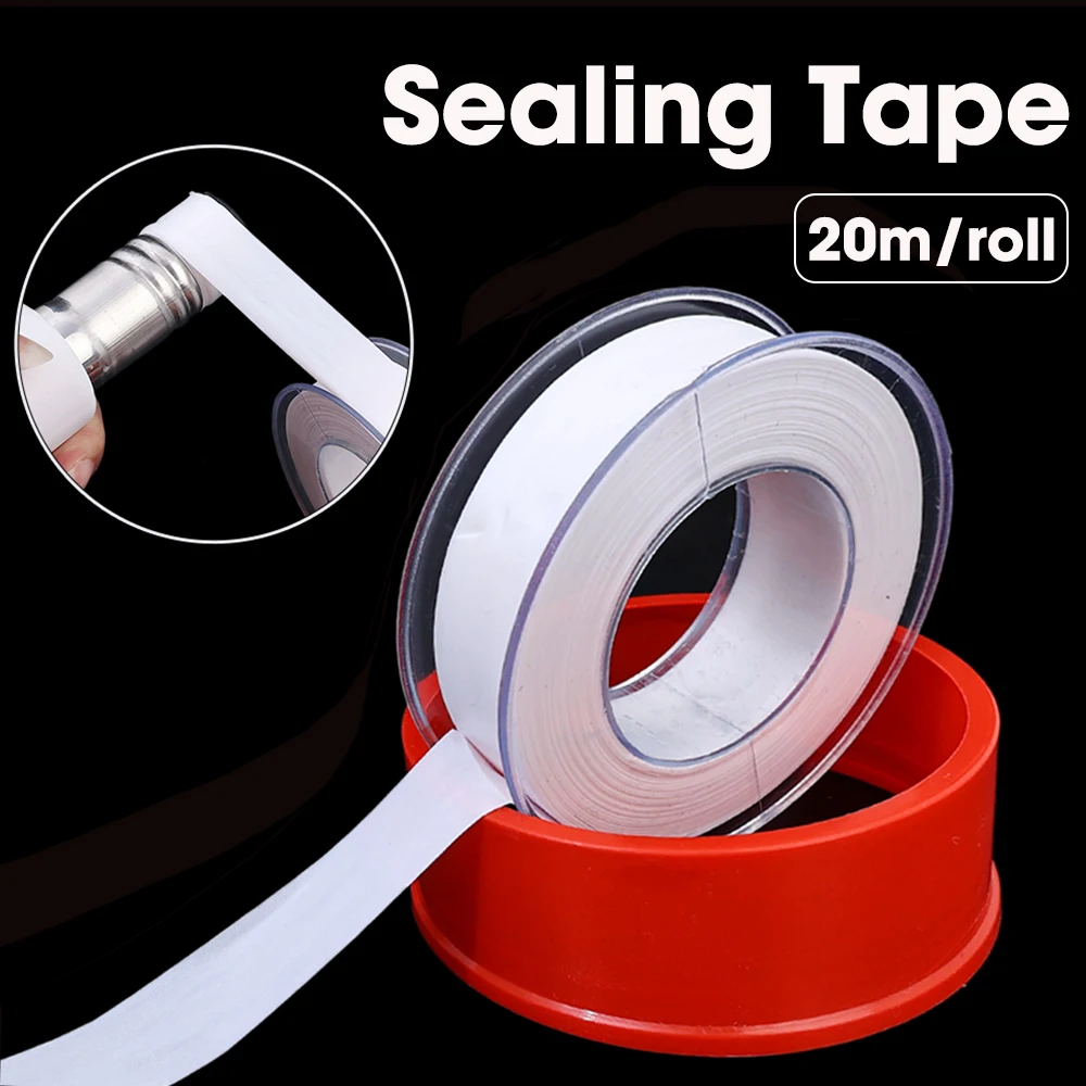 

1 Rolls 20m PTFE White Thread Pipe Tape Plumbers Sealing Tape Fitting Thread Seal Tape Oil-free Belt Sealing Band Gas Water Tape
