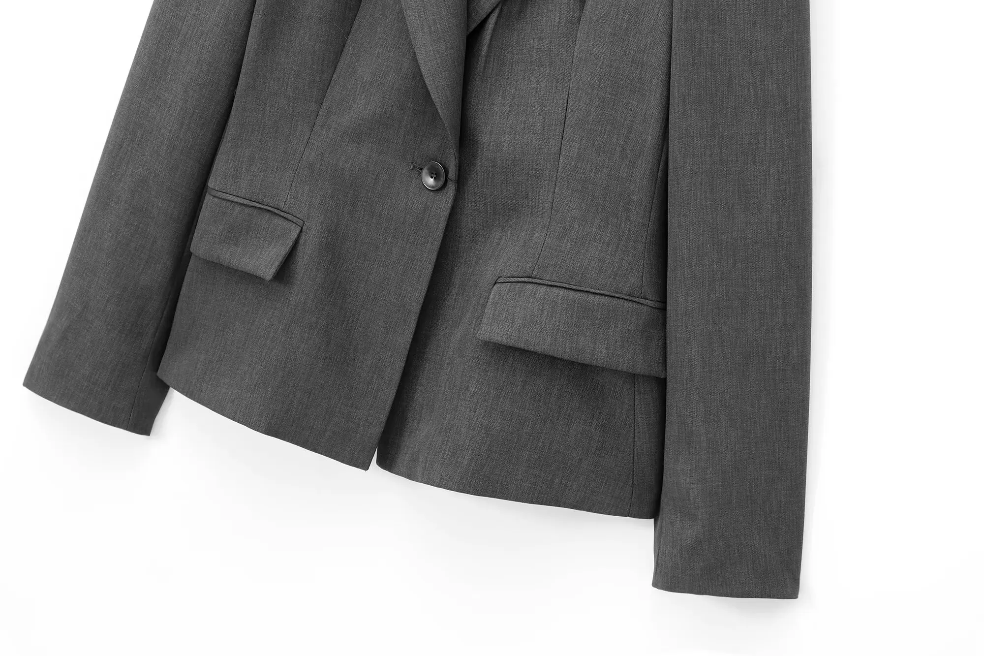 TRAFZA женский осенний модный однобортный пиджак с отложным воротником и