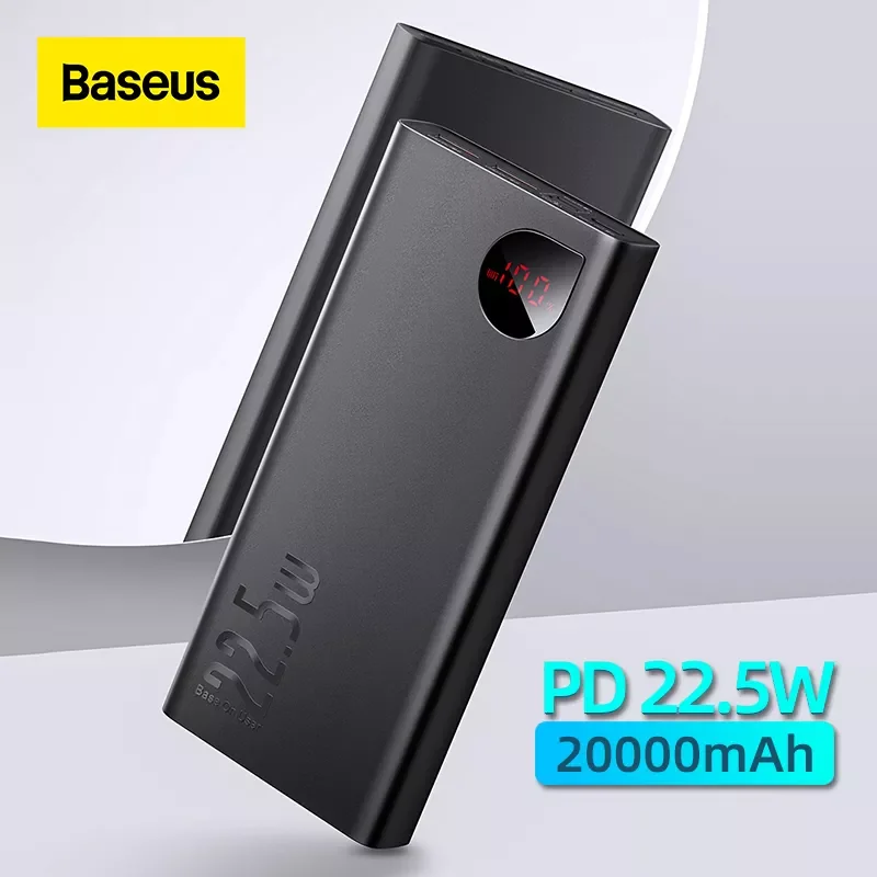 

Baseus 22.5W Power Bank 20000mAh Portable Fast Charging Powerbank Type C PD Qucik Charge Poverbank External Battery Charger