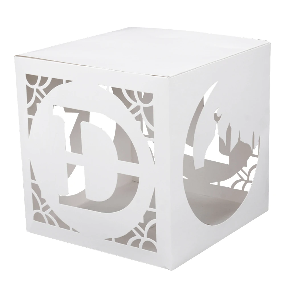 

Eid Letter Box DIY Al-fitr Atmosphere Islam Party Decoration Mubarak Ramadan Gift Hollowed Home Muslim Prop