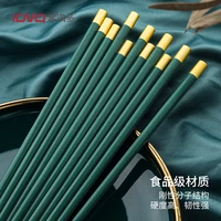 kitchen tableware chopsticks household light luxury high temperature resistant chinese style gift 5 pairs set of alloy chopstick
