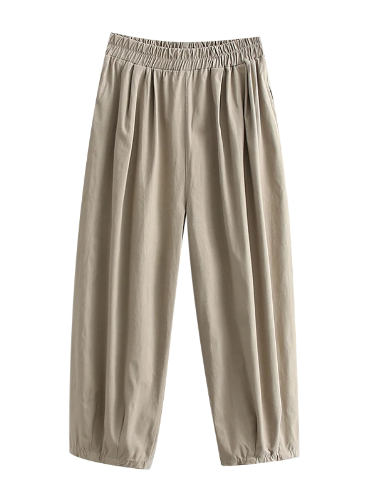 

Solid Mid Waist Cotton Straight Casual Women Pants 2022 Spring Vintage Korean Ladies Basic Daily Trouser