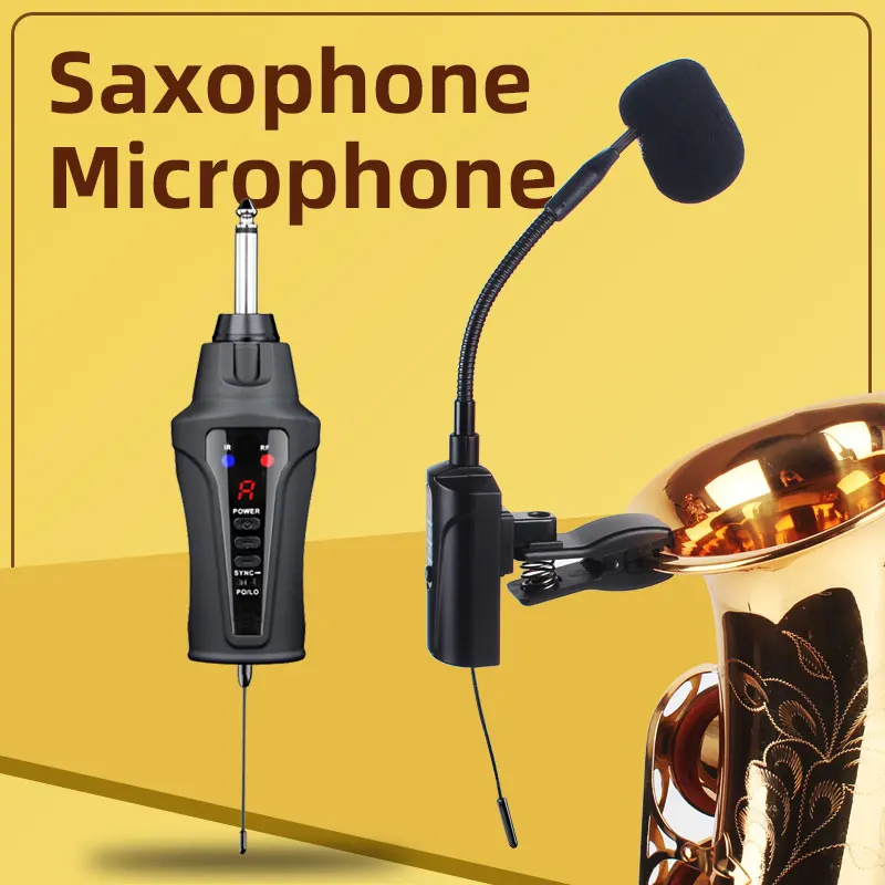 ST-5 microfono Sax strumento Wireless UHF Mic ricevitore e sistema di trasmissione per sassofono tromba tromba francese