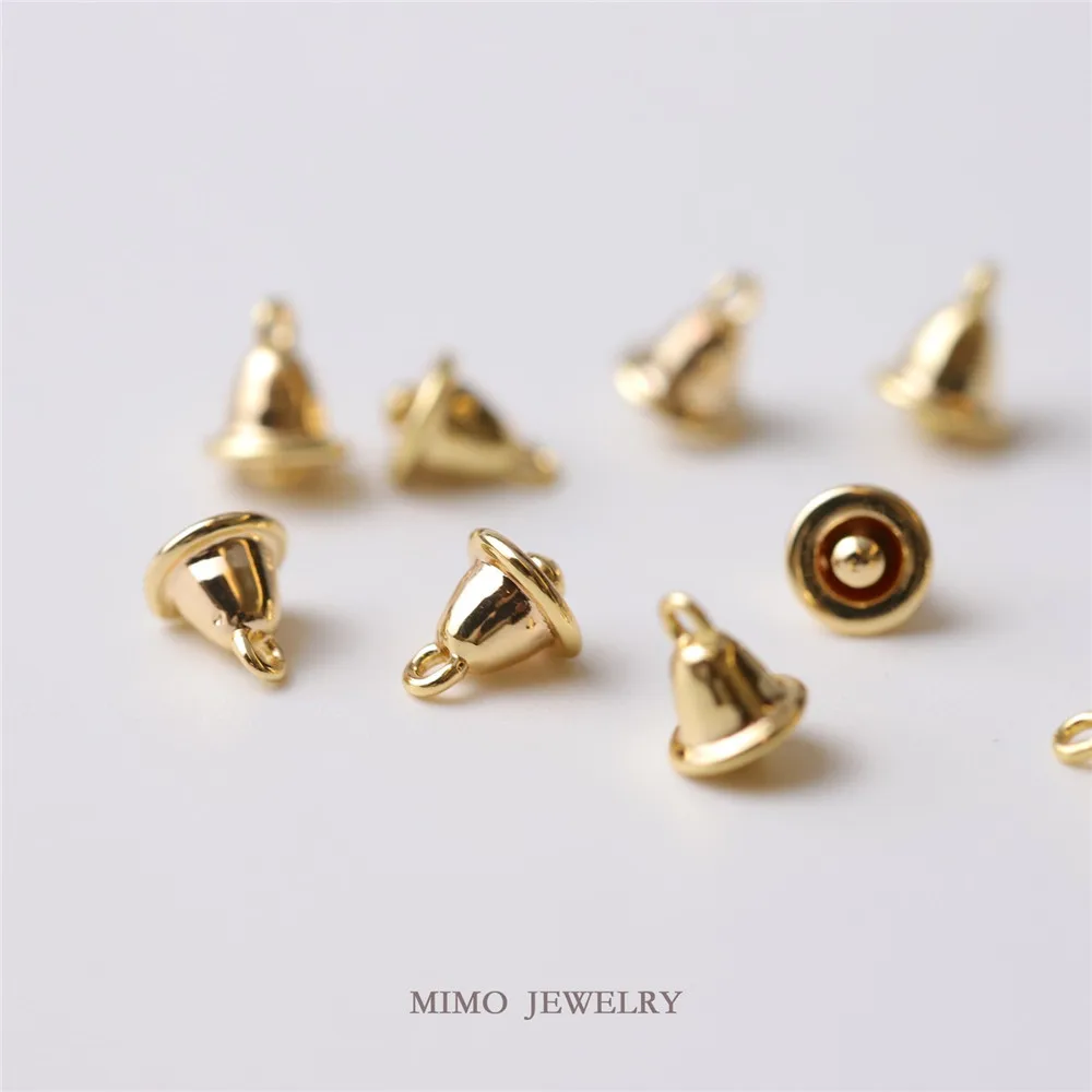

Color copper plated real gold mini shiny lovely bell pendant pendant accessories DIY accessories