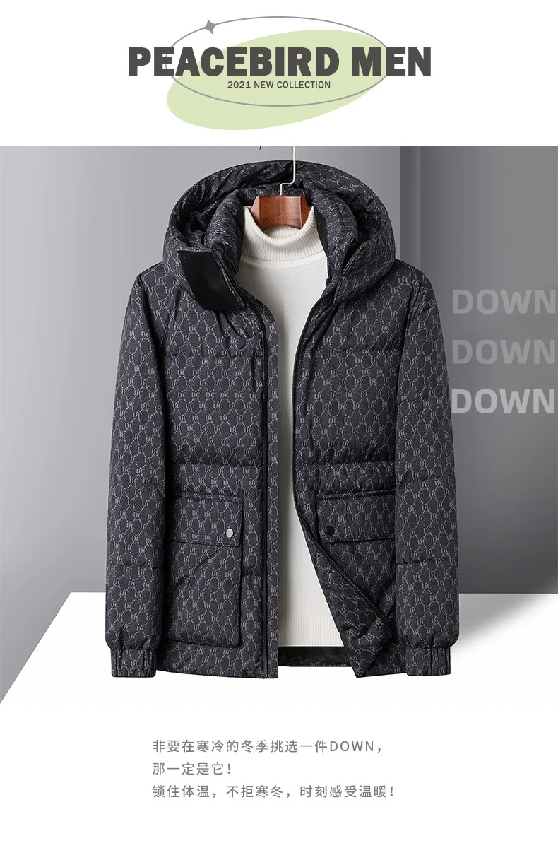 Dutrieux/men's winter new stand collar Down jacket white duck down casual fashion coat men  winter coat  jackets for men