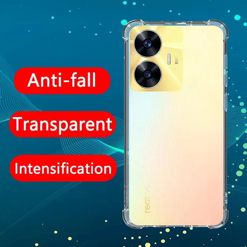 

Airbag Shockproof Fine hole Transparent Phone Case For Realme C55 case Anti-drop Lens Protection Clear Case