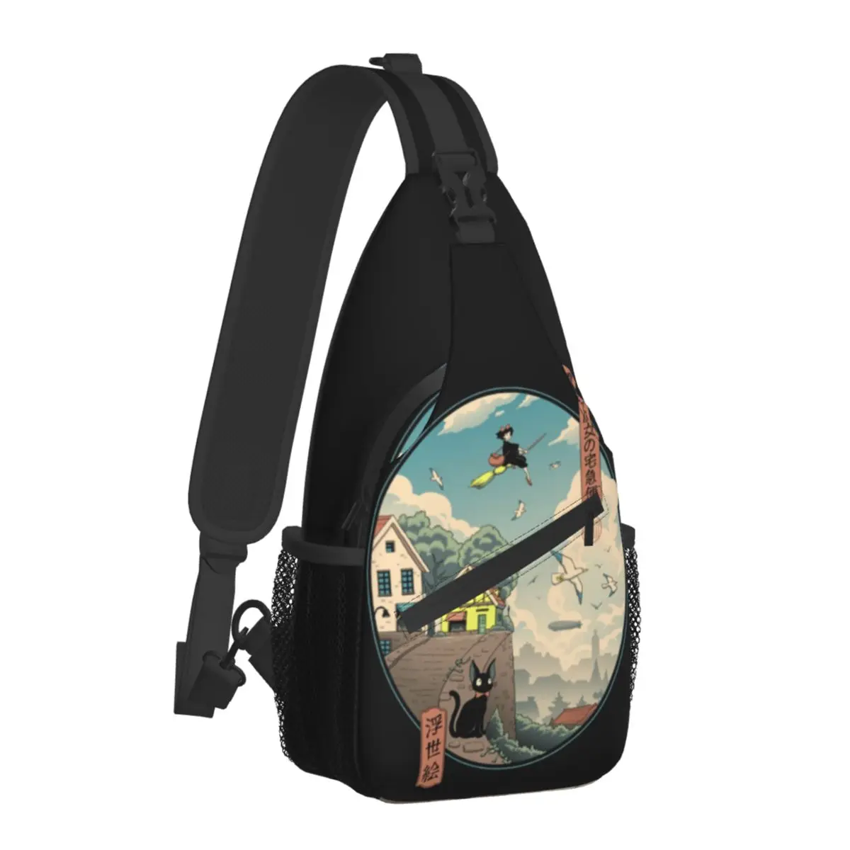 

Anime Ukiyo-e Delivery Shoulder Bags Japanese art Daily Chest Bag Men Motorcycle Custom Sling Bag Fun Phone Small Bags