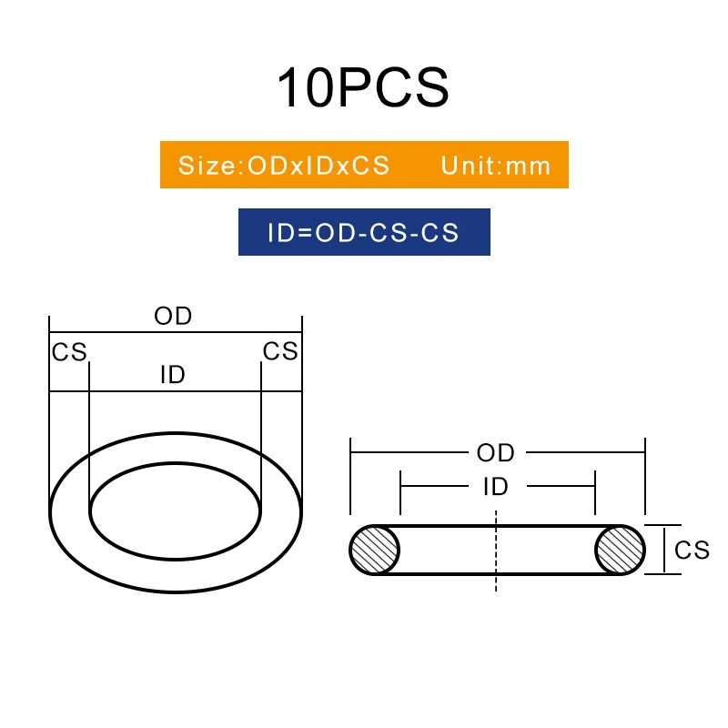 

Прокладки уплотнительные YONGXU 10 шт., силиконовые, толщина 2 мм